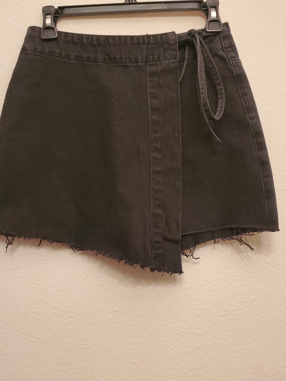 Princess Polly Black Denim Skort with Branded Waist Label Size 2
